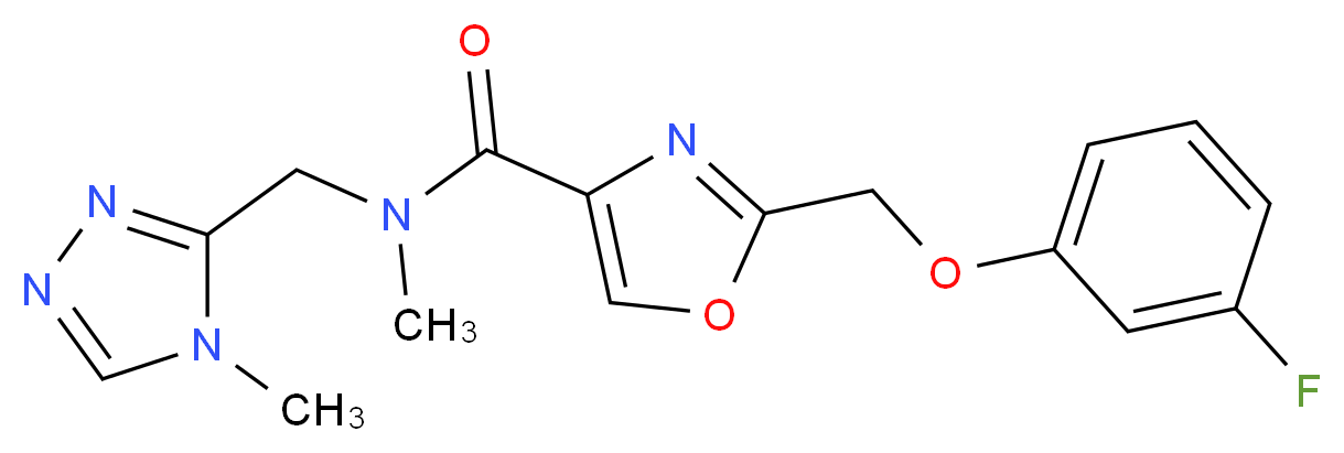 2-[(3-fluorophenoxy)methyl]-N-methyl-N-[(4-methyl-4H-1,2,4-triazol-3-yl)methyl]-1,3-oxazole-4-carboxamide_分子结构_CAS_)