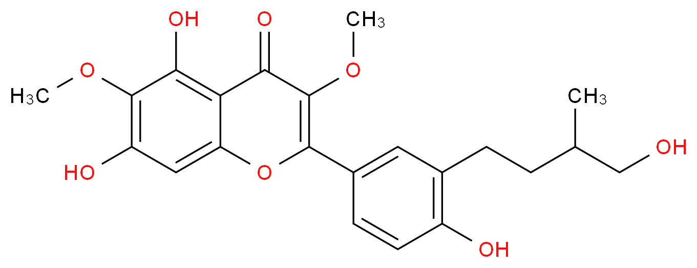 5,7-dihydroxy-2-[4-hydroxy-3-(4-hydroxy-3-methylbutyl)phenyl]-3,6-dimethoxy-4H-chromen-4-one_分子结构_CAS_84294-77-9
