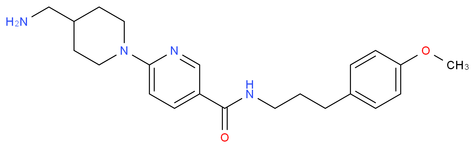 6-[4-(aminomethyl)piperidin-1-yl]-N-[3-(4-methoxyphenyl)propyl]nicotinamide_分子结构_CAS_)