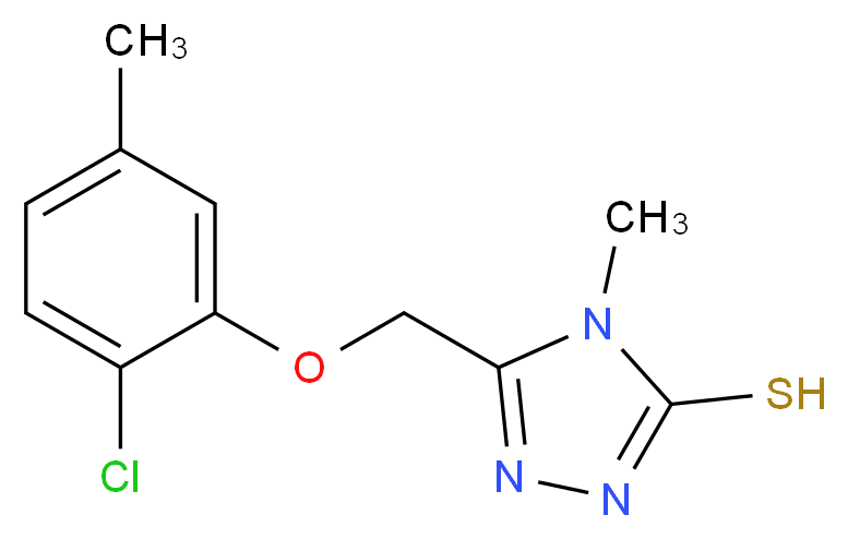 5-(2-chloro-5-methylphenoxymethyl)-4-methyl-4H-1,2,4-triazole-3-thiol_分子结构_CAS_861408-36-8
