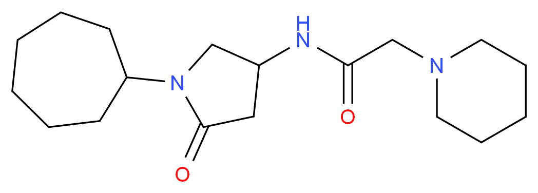 N-(1-cycloheptyl-5-oxo-3-pyrrolidinyl)-2-(1-piperidinyl)acetamide_分子结构_CAS_)