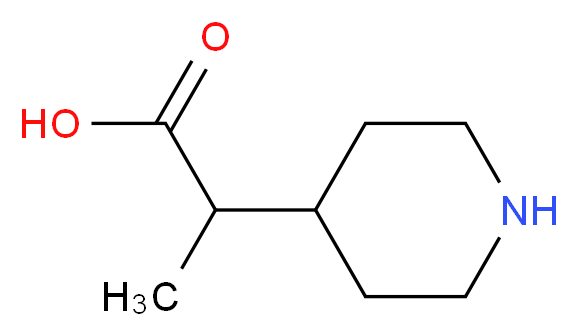 2-(piperidin-4-yl)propanoic acid_分子结构_CAS_90205-09-7