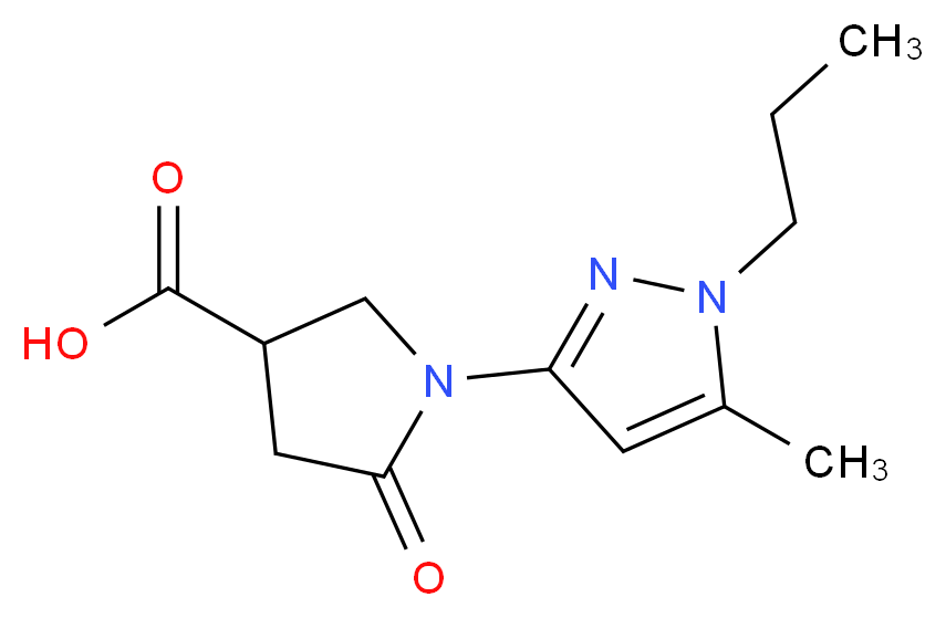 1-(5-Methyl-1-propyl-1H-pyrazol-3-yl)-5-oxopyrrolidine-3-carboxylic acid_分子结构_CAS_)