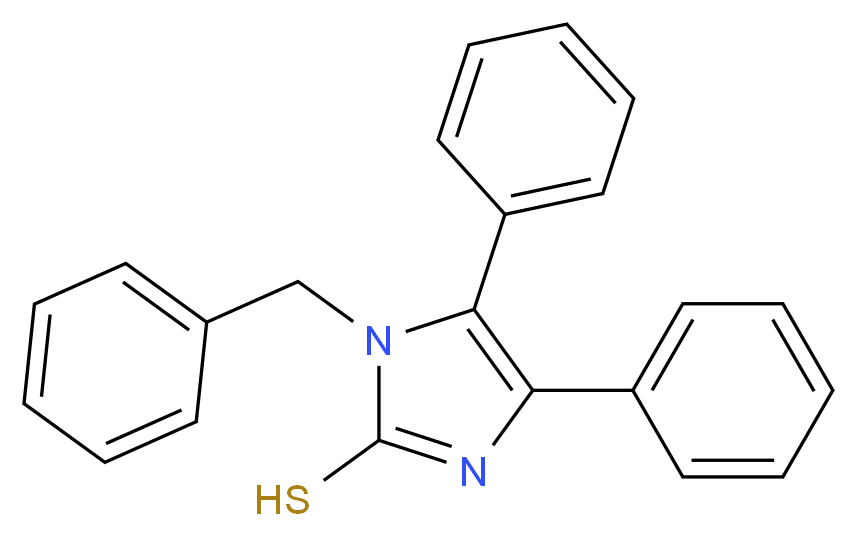 1-benzyl-4,5-diphenyl-1H-imidazole-2-thiol_分子结构_CAS_15061-34-4