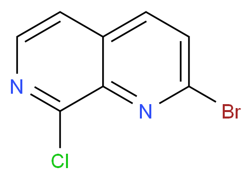 2-bromo-8-chloro-1,7-naphthyridine_分子结构_CAS_1260666-72-5