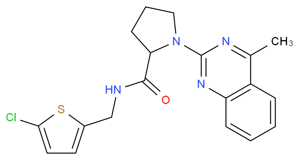 N-[(5-chloro-2-thienyl)methyl]-1-(4-methyl-2-quinazolinyl)prolinamide_分子结构_CAS_)