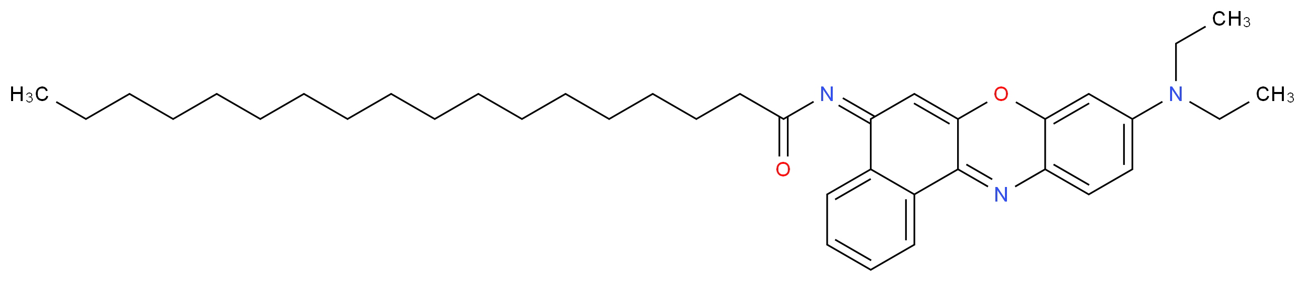 N-[(12Z)-8-(diethylamino)-12H-10-oxa-5-azatetraphen-12-ylidene]octadecanamide_分子结构_CAS_125829-24-5