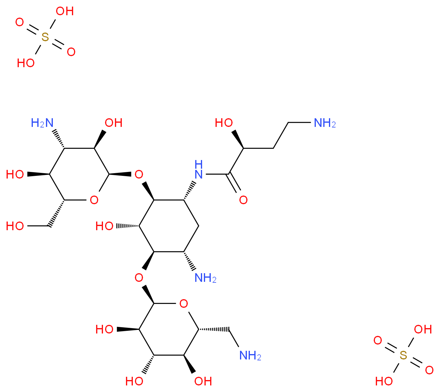 Amikacin sulfate_分子结构_CAS_39831-55-5)