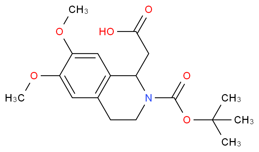 2-{2-[(tert-butoxy)carbonyl]-6,7-dimethoxy-1,2,3,4-tetrahydroisoquinolin-1-yl}acetic acid_分子结构_CAS_282524-92-9