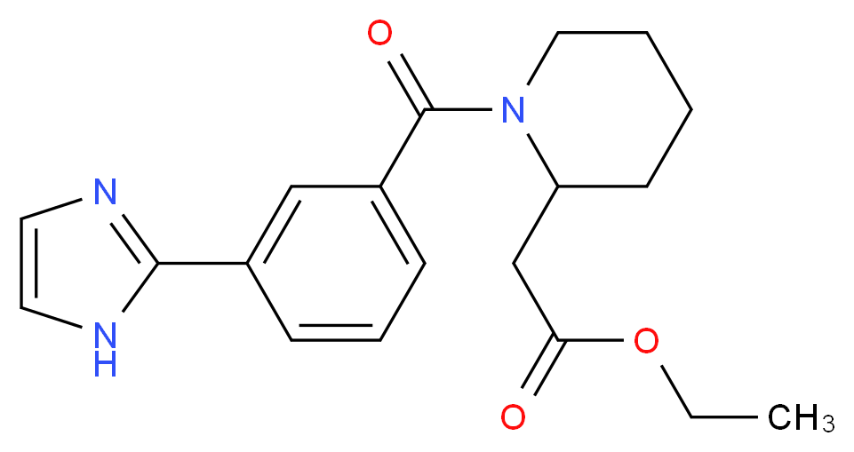 ethyl {1-[3-(1H-imidazol-2-yl)benzoyl]-2-piperidinyl}acetate_分子结构_CAS_)