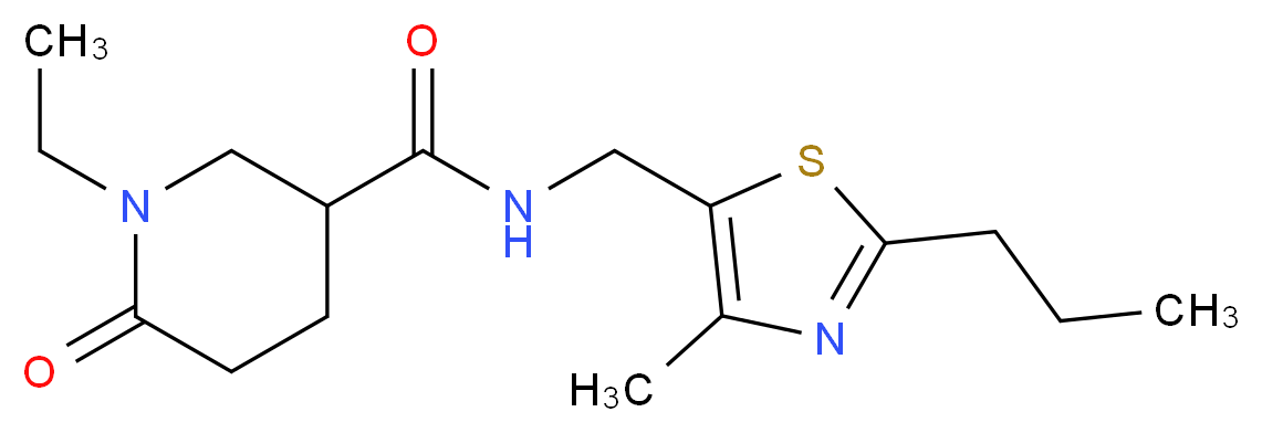 1-ethyl-N-[(4-methyl-2-propyl-1,3-thiazol-5-yl)methyl]-6-oxo-3-piperidinecarboxamide_分子结构_CAS_)