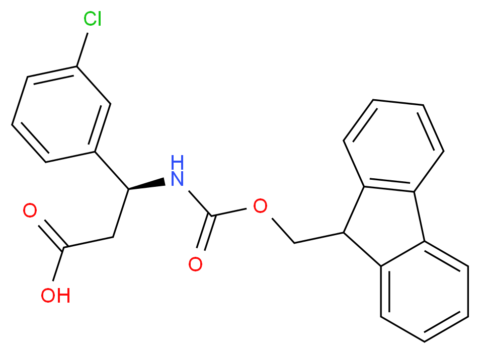 (3S)-3-(3-chlorophenyl)-3-({[(9H-fluoren-9-yl)methoxy]carbonyl}amino)propanoic acid_分子结构_CAS_507472-16-4