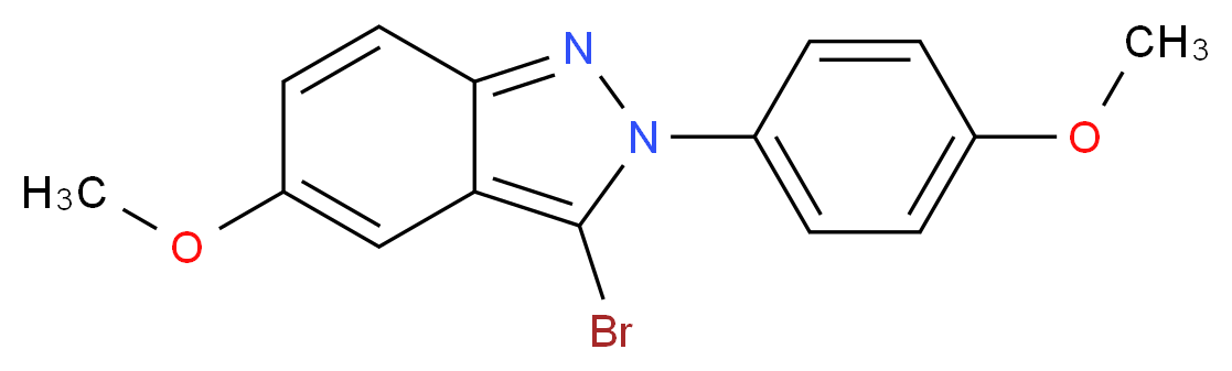 3-broMo-5-Methoxy-2-(4-Methoxyphenyl)-2H-indazole_分子结构_CAS_848142-58-5)