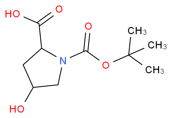 1-[(tert-butoxy)carbonyl]-4-hydroxypyrrolidine-2-carboxylic acid_分子结构_CAS_13726-69-7