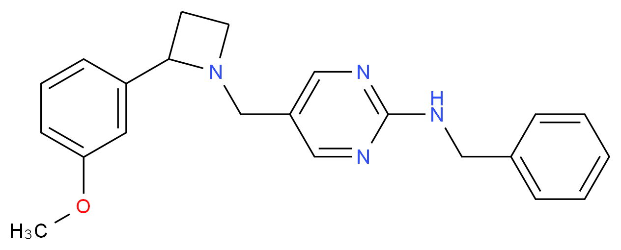 N-benzyl-5-{[2-(3-methoxyphenyl)azetidin-1-yl]methyl}pyrimidin-2-amine_分子结构_CAS_)