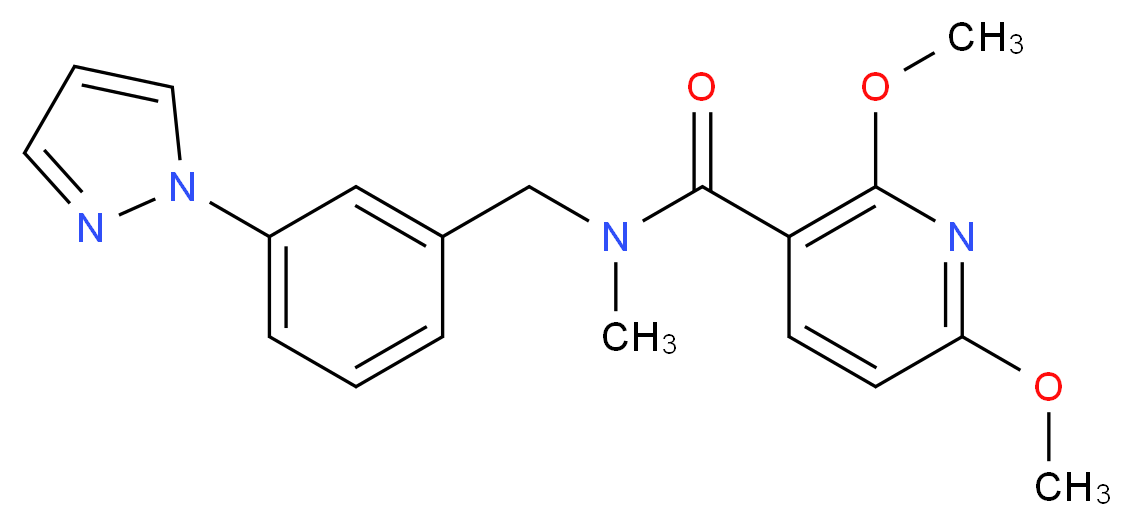 2,6-dimethoxy-N-methyl-N-[3-(1H-pyrazol-1-yl)benzyl]nicotinamide_分子结构_CAS_)