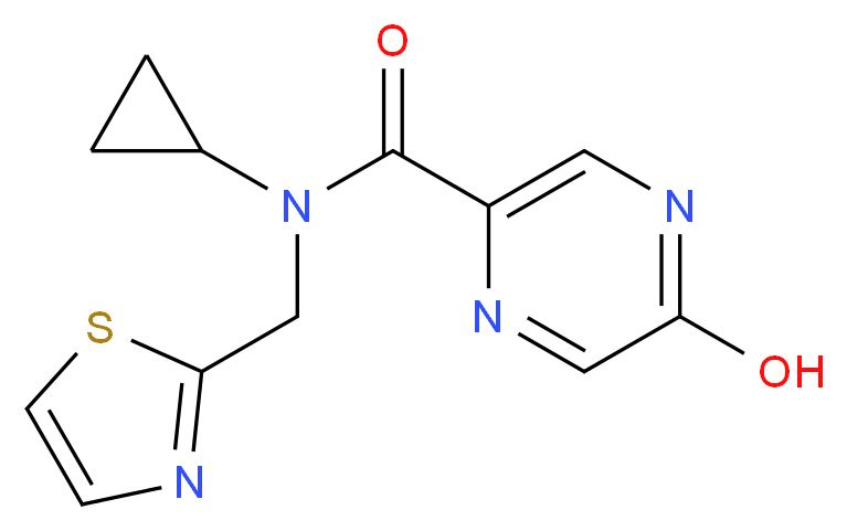 N-cyclopropyl-5-hydroxy-N-(1,3-thiazol-2-ylmethyl)-2-pyrazinecarboxamide_分子结构_CAS_)