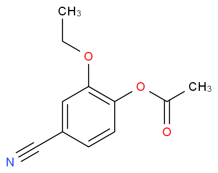 4-cyano-2-ethoxyphenyl acetate_分子结构_CAS_5438-50-6