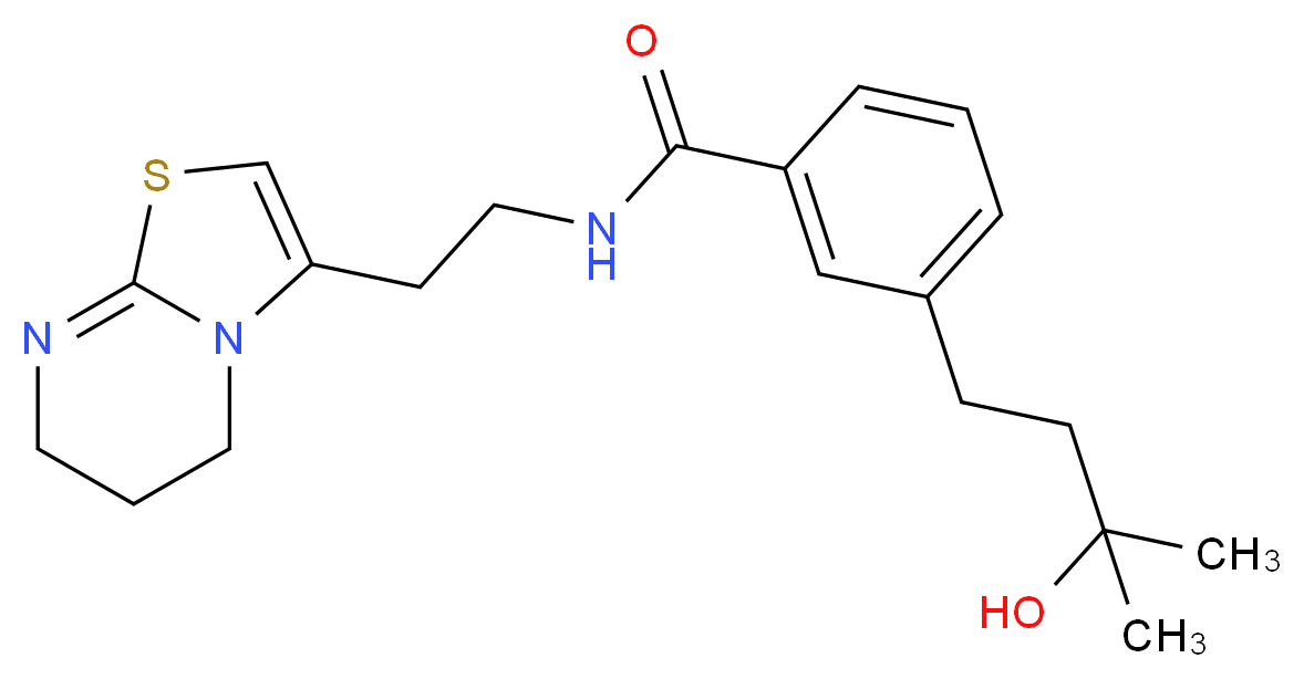 N-[2-(6,7-dihydro-5H-[1,3]thiazolo[3,2-a]pyrimidin-3-yl)ethyl]-3-(3-hydroxy-3-methylbutyl)benzamide_分子结构_CAS_)