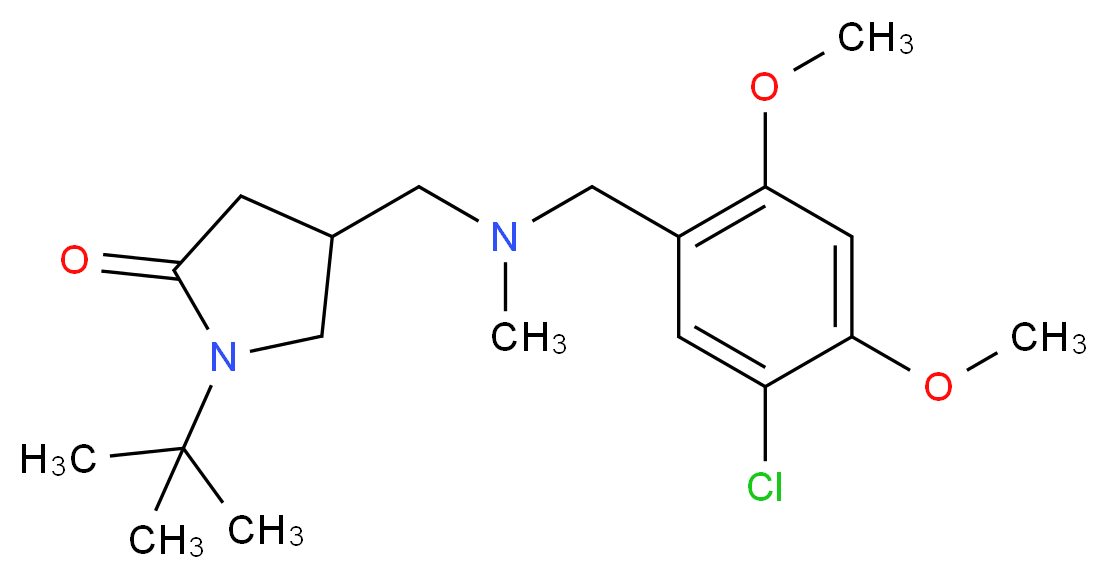 1-tert-butyl-4-{[(5-chloro-2,4-dimethoxybenzyl)(methyl)amino]methyl}pyrrolidin-2-one_分子结构_CAS_)
