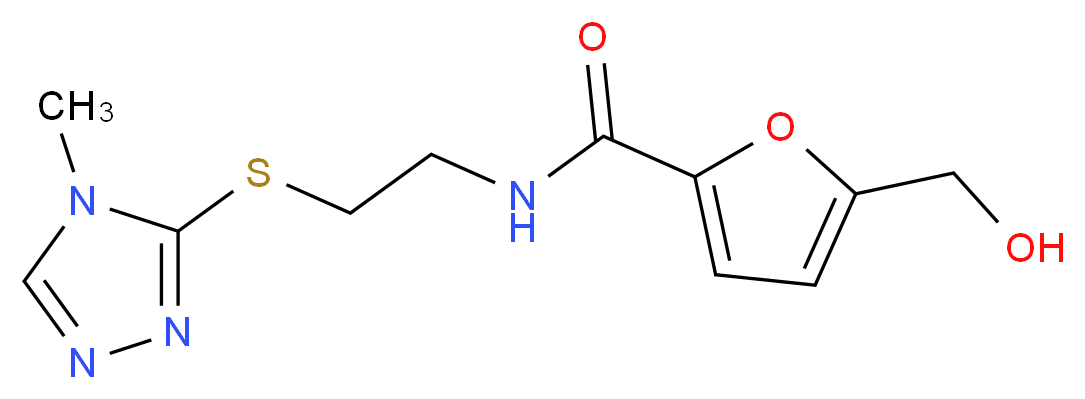 5-(hydroxymethyl)-N-{2-[(4-methyl-4H-1,2,4-triazol-3-yl)thio]ethyl}-2-furamide_分子结构_CAS_)
