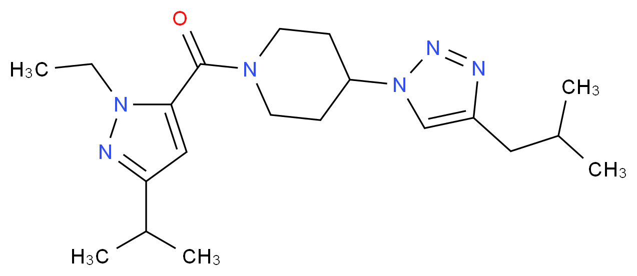 1-[(1-ethyl-3-isopropyl-1H-pyrazol-5-yl)carbonyl]-4-(4-isobutyl-1H-1,2,3-triazol-1-yl)piperidine_分子结构_CAS_)