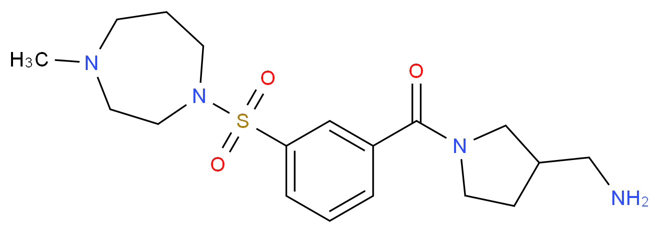 1-(1-{3-[(4-methyl-1,4-diazepan-1-yl)sulfonyl]benzoyl}pyrrolidin-3-yl)methanamine_分子结构_CAS_)