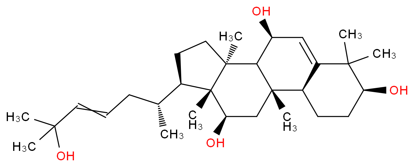 (1S,2S,5S,9S,10R,11S,14R,15R,16R)-14-[(2R)-6-hydroxy-6-methylhept-4-en-2-yl]-1,6,6,11,15-pentamethyltetracyclo[8.7.0.0<sup>2</sup>,<sup>7</sup>.0<sup>1</sup><sup>1</sup>,<sup>1</sup><sup>5</sup>]heptadec-7-ene-5,9,16-triol_分子结构_CAS_1189131-54-1