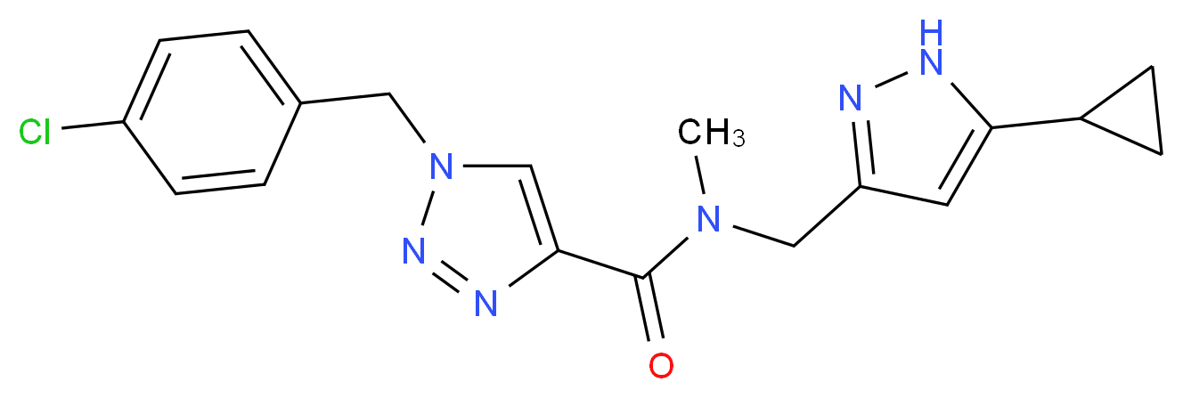 1-(4-chlorobenzyl)-N-[(5-cyclopropyl-1H-pyrazol-3-yl)methyl]-N-methyl-1H-1,2,3-triazole-4-carboxamide_分子结构_CAS_)