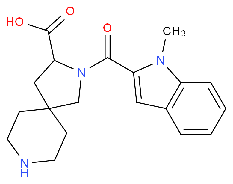 2-[(1-methyl-1H-indol-2-yl)carbonyl]-2,8-diazaspiro[4.5]decane-3-carboxylic acid_分子结构_CAS_)