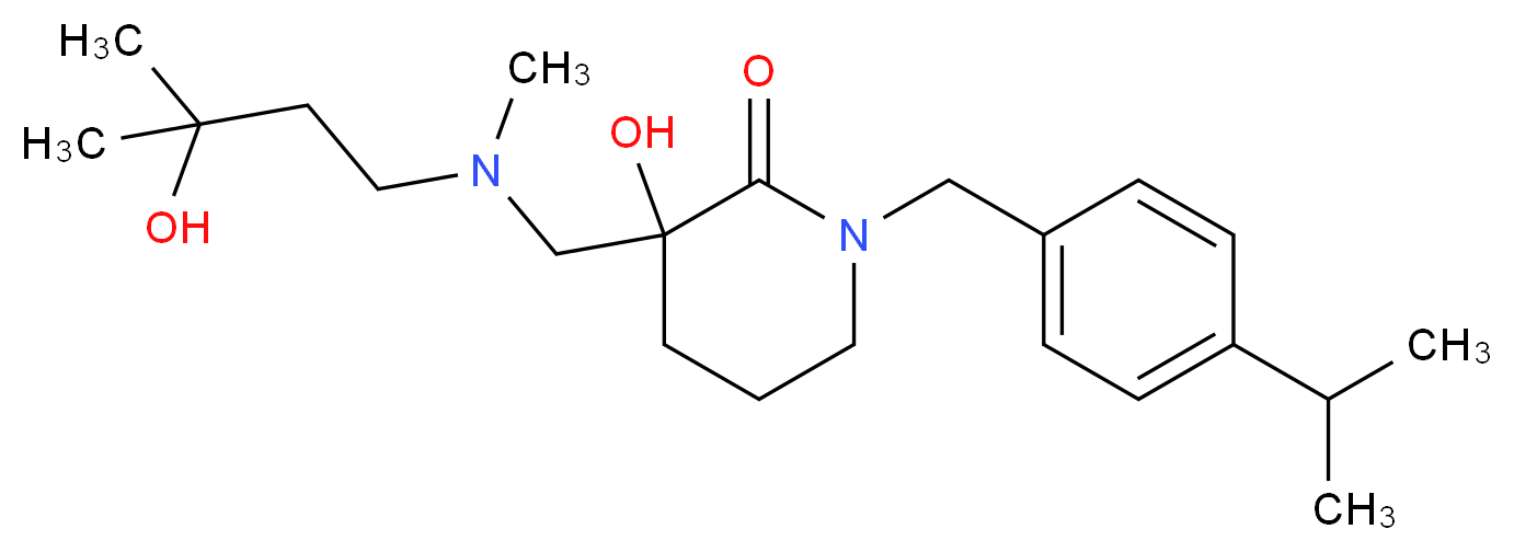 3-hydroxy-3-{[(3-hydroxy-3-methylbutyl)(methyl)amino]methyl}-1-(4-isopropylbenzyl)piperidin-2-one_分子结构_CAS_)