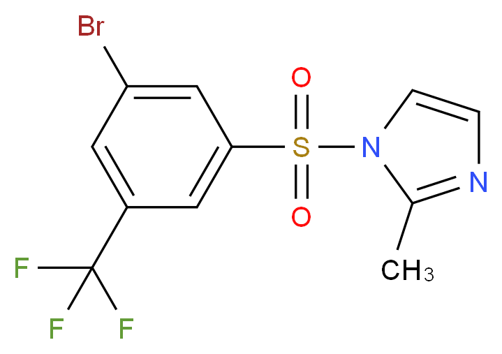 1-[3-bromo-5-(trifluoromethyl)benzenesulfonyl]-2-methyl-1H-imidazole_分子结构_CAS_951884-57-4