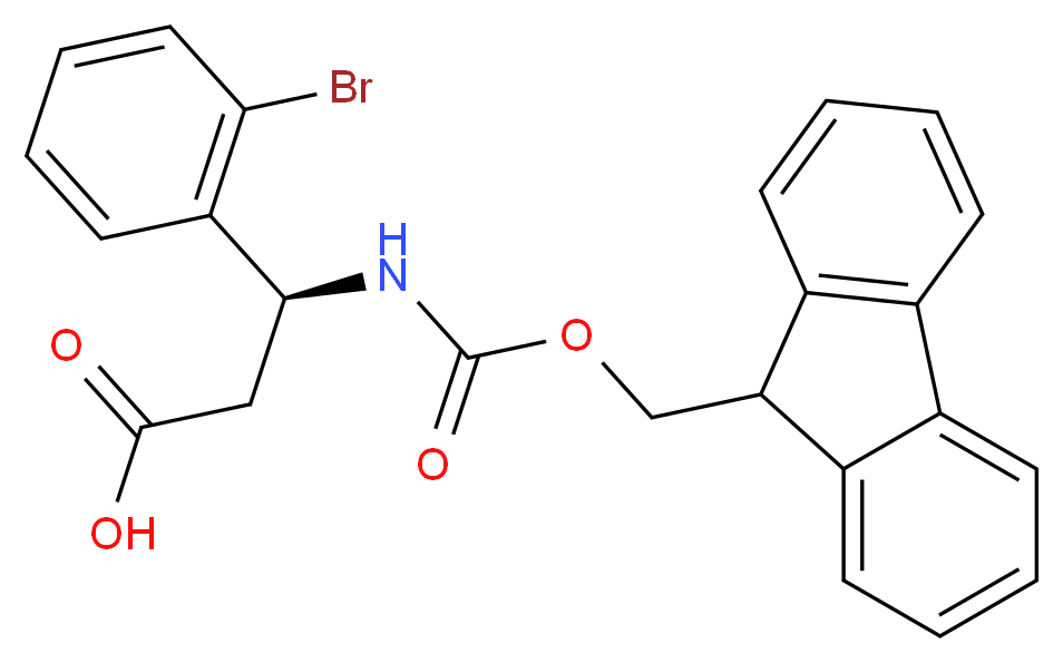 (3S)-3-(2-bromophenyl)-3-({[(9H-fluoren-9-yl)methoxy]carbonyl}amino)propanoic acid_分子结构_CAS_507472-17-5