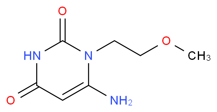 6-amino-1-(2-methoxyethyl)-1,2,3,4-tetrahydropyrimidine-2,4-dione_分子结构_CAS_56075-76-4