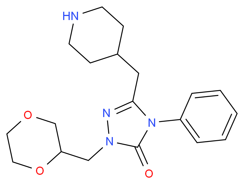2-(1,4-dioxan-2-ylmethyl)-4-phenyl-5-(piperidin-4-ylmethyl)-2,4-dihydro-3H-1,2,4-triazol-3-one_分子结构_CAS_)