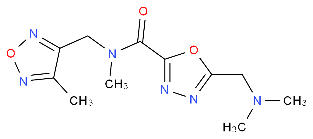5-[(dimethylamino)methyl]-N-methyl-N-[(4-methyl-1,2,5-oxadiazol-3-yl)methyl]-1,3,4-oxadiazole-2-carboxamide_分子结构_CAS_)