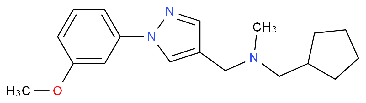 (cyclopentylmethyl){[1-(3-methoxyphenyl)-1H-pyrazol-4-yl]methyl}methylamine_分子结构_CAS_)