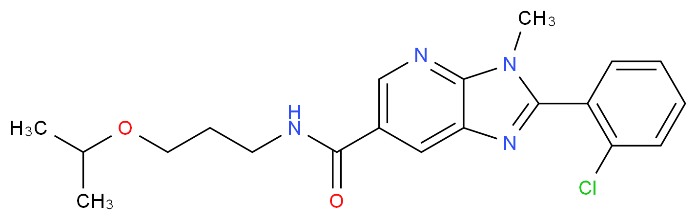 2-(2-chlorophenyl)-N-(3-isopropoxypropyl)-3-methyl-3H-imidazo[4,5-b]pyridine-6-carboxamide_分子结构_CAS_)