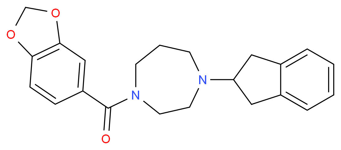1-(1,3-benzodioxol-5-ylcarbonyl)-4-(2,3-dihydro-1H-inden-2-yl)-1,4-diazepane_分子结构_CAS_)