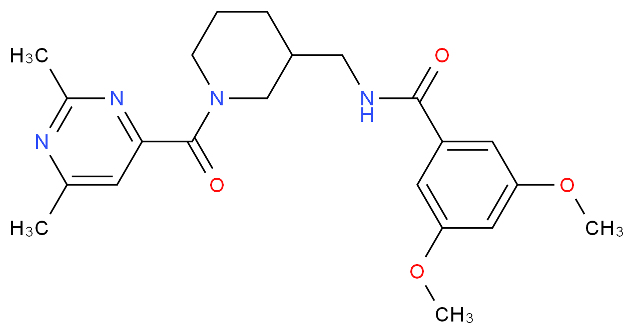 N-({1-[(2,6-dimethyl-4-pyrimidinyl)carbonyl]-3-piperidinyl}methyl)-3,5-dimethoxybenzamide_分子结构_CAS_)