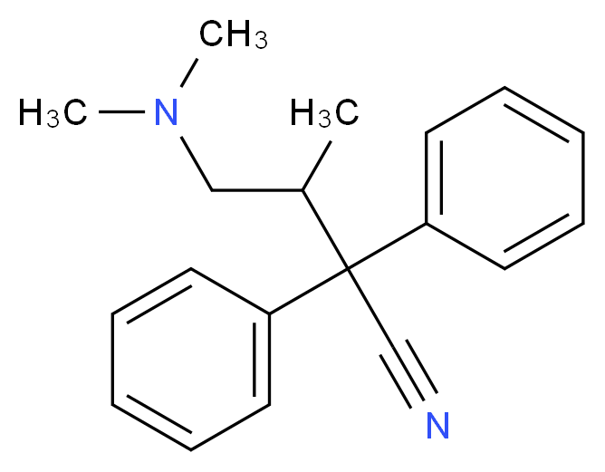 4-(dimethylamino)-3-methyl-2,2-diphenylbutanenitrile_分子结构_CAS_6293-01-2