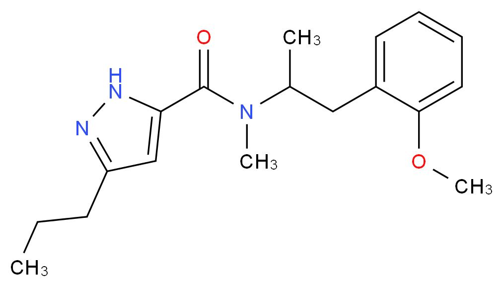 N-[2-(2-methoxyphenyl)-1-methylethyl]-N-methyl-3-propyl-1H-pyrazole-5-carboxamide_分子结构_CAS_)