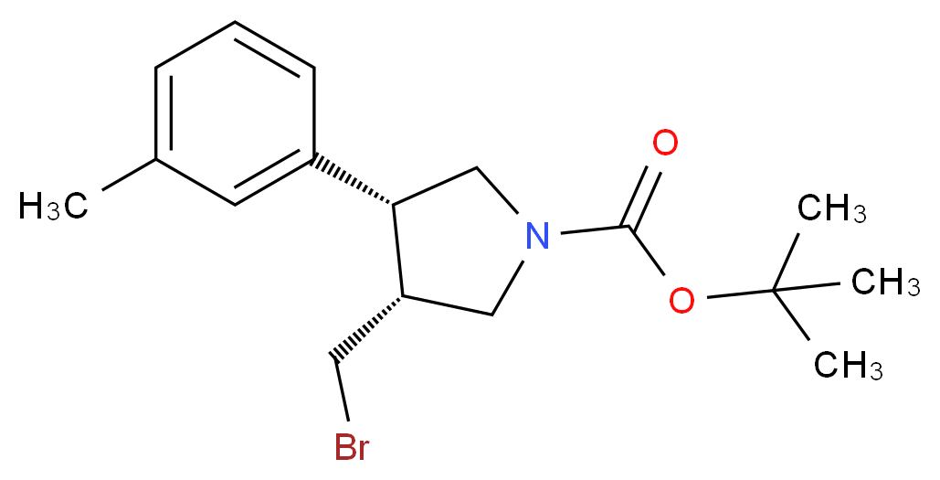 (3S,4R)-tert-butyl 3-(bromomethyl)-4-m-tolylpyrrolidine-1-carboxylate_分子结构_CAS_1260605-97-7)