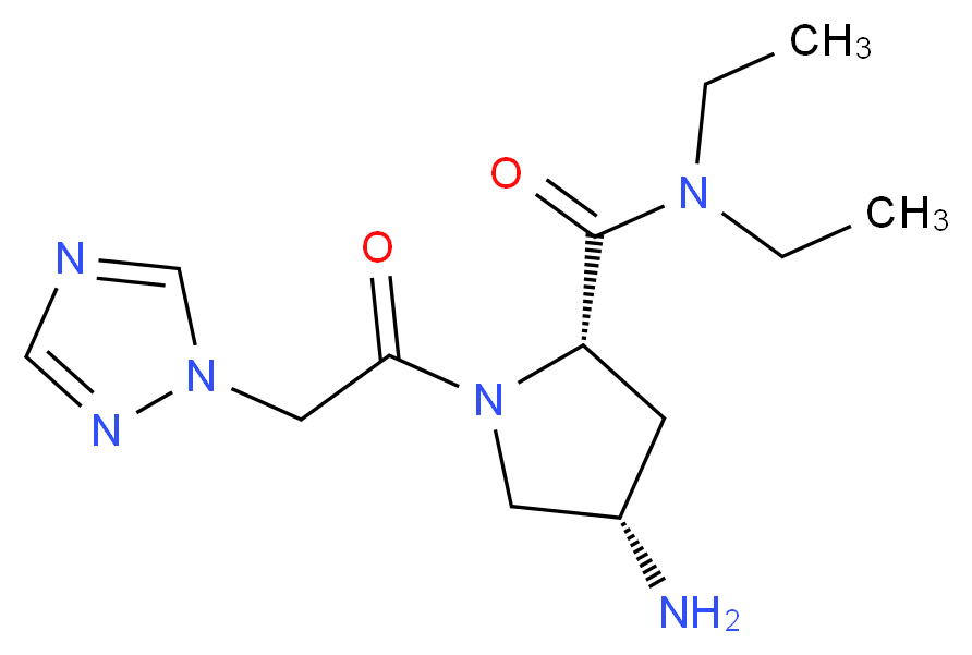 (2S,4S)-4-amino-N,N-diethyl-1-(1H-1,2,4-triazol-1-ylacetyl)pyrrolidine-2-carboxamide_分子结构_CAS_)