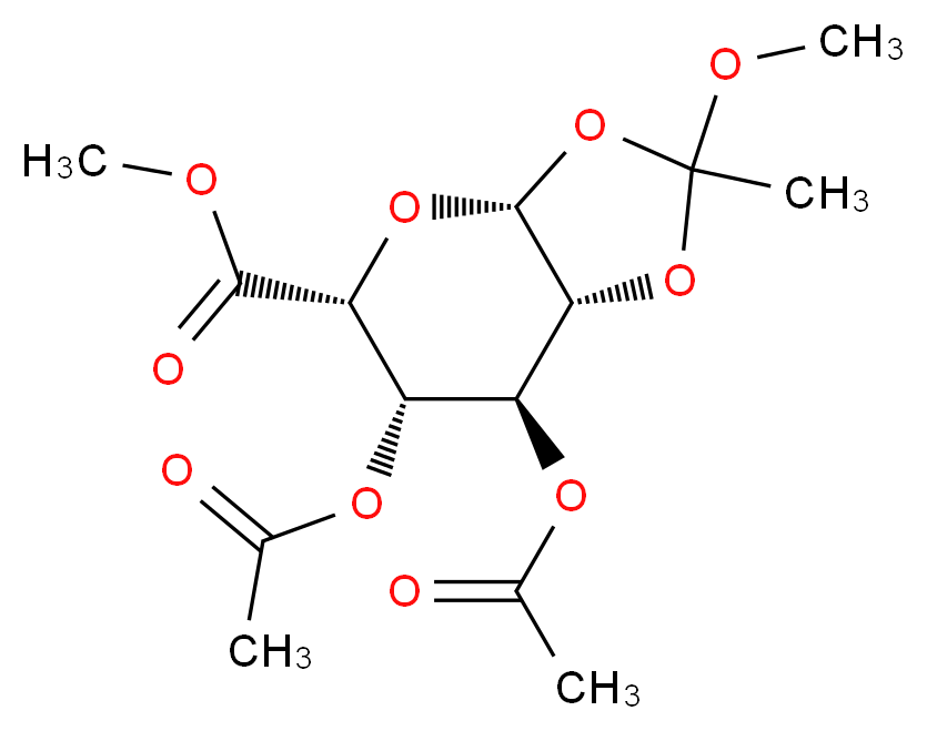 Methyl 3,4-Di-O-acetyl-β-L-idopyranosiduronate 1,2-(Methylorthoacetate)_分子结构_CAS_107952-66-9)