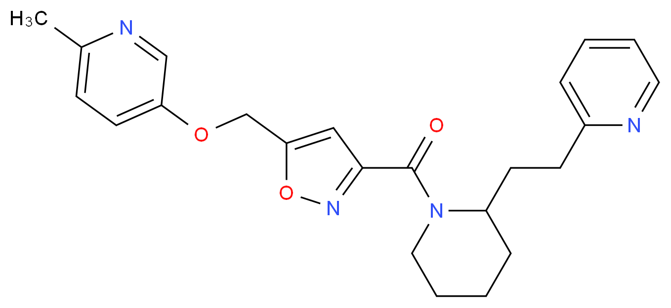2-methyl-5-{[3-({2-[2-(2-pyridinyl)ethyl]-1-piperidinyl}carbonyl)-5-isoxazolyl]methoxy}pyridine_分子结构_CAS_)