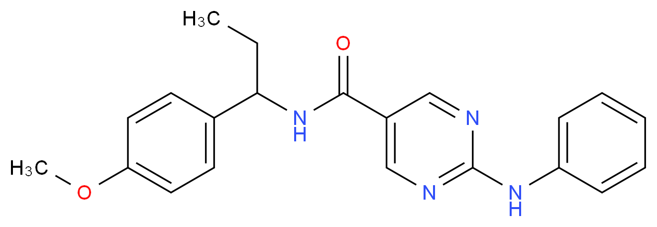 2-anilino-N-[1-(4-methoxyphenyl)propyl]pyrimidine-5-carboxamide_分子结构_CAS_)