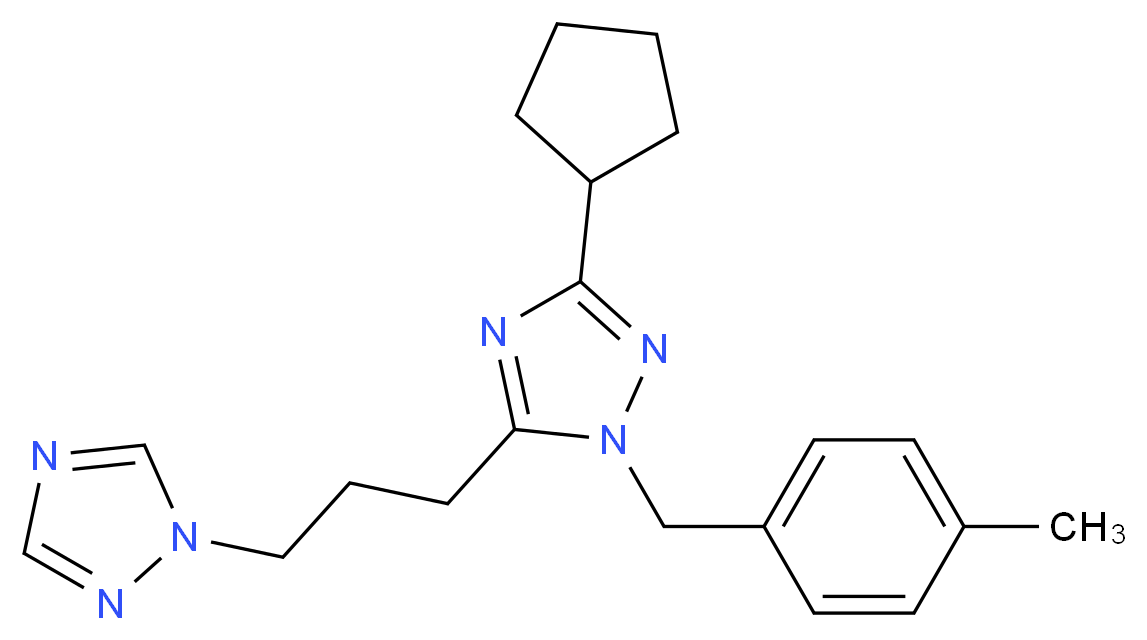 3-cyclopentyl-1-(4-methylbenzyl)-5-[3-(1H-1,2,4-triazol-1-yl)propyl]-1H-1,2,4-triazole_分子结构_CAS_)
