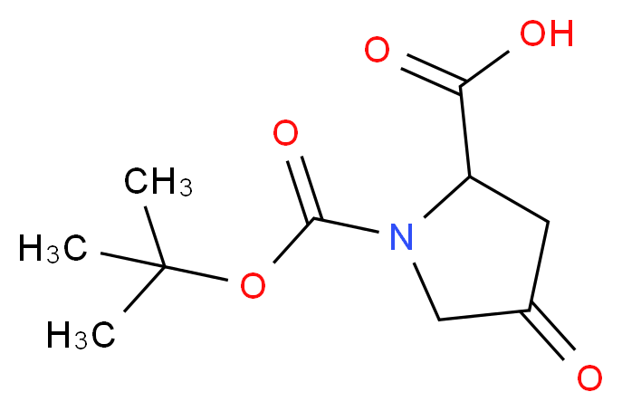 1-[(tert-butoxy)carbonyl]-4-oxopyrrolidine-2-carboxylic acid_分子结构_CAS_876317-19-0