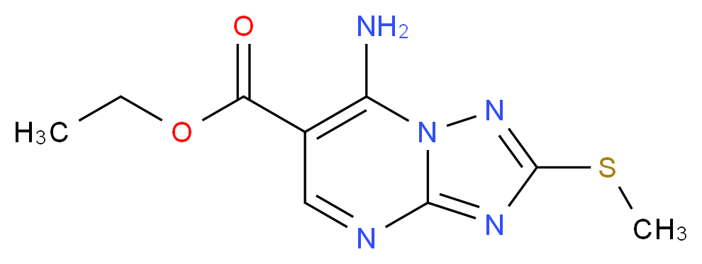 ethyl 7-amino-2-(methylthio)[1,2,4]triazolo[1,5-a]pyrimidine-6-carboxylate_分子结构_CAS_90559-98-1)